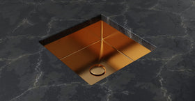 Badeloft ES-UB-02 brushed rose gold stainless steel sink, product view