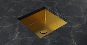 Badeloft ES-UB-02 brushed gold stainless steel sink, product view 3