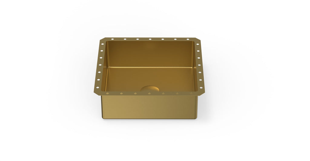 Badeloft ES-UB-02 brushed gold stainless steel sink, product view