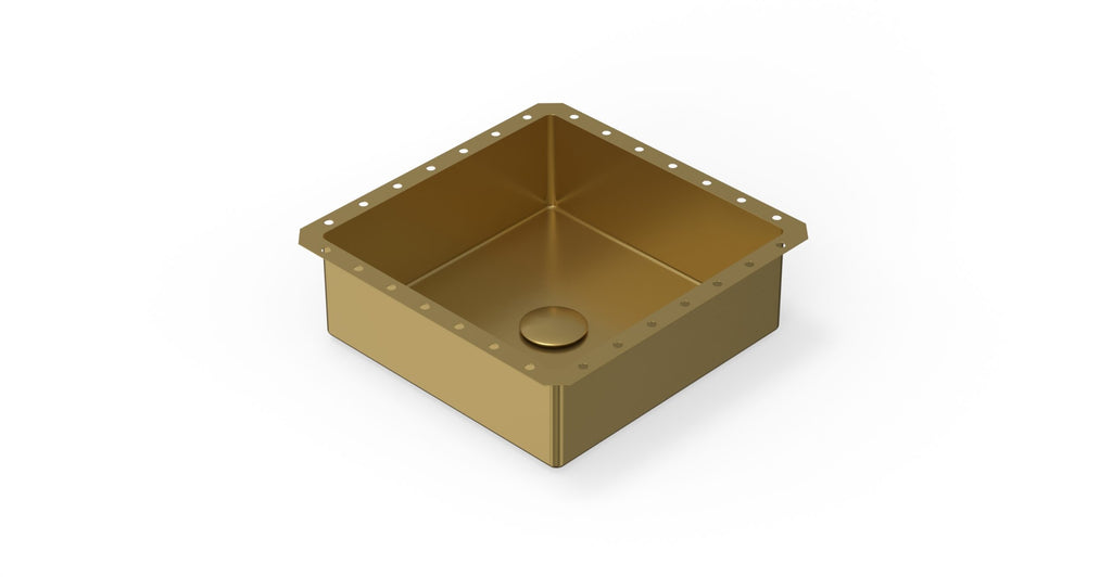 Badeloft ES-UB-02 brushed gold stainless steel sink, product view 4