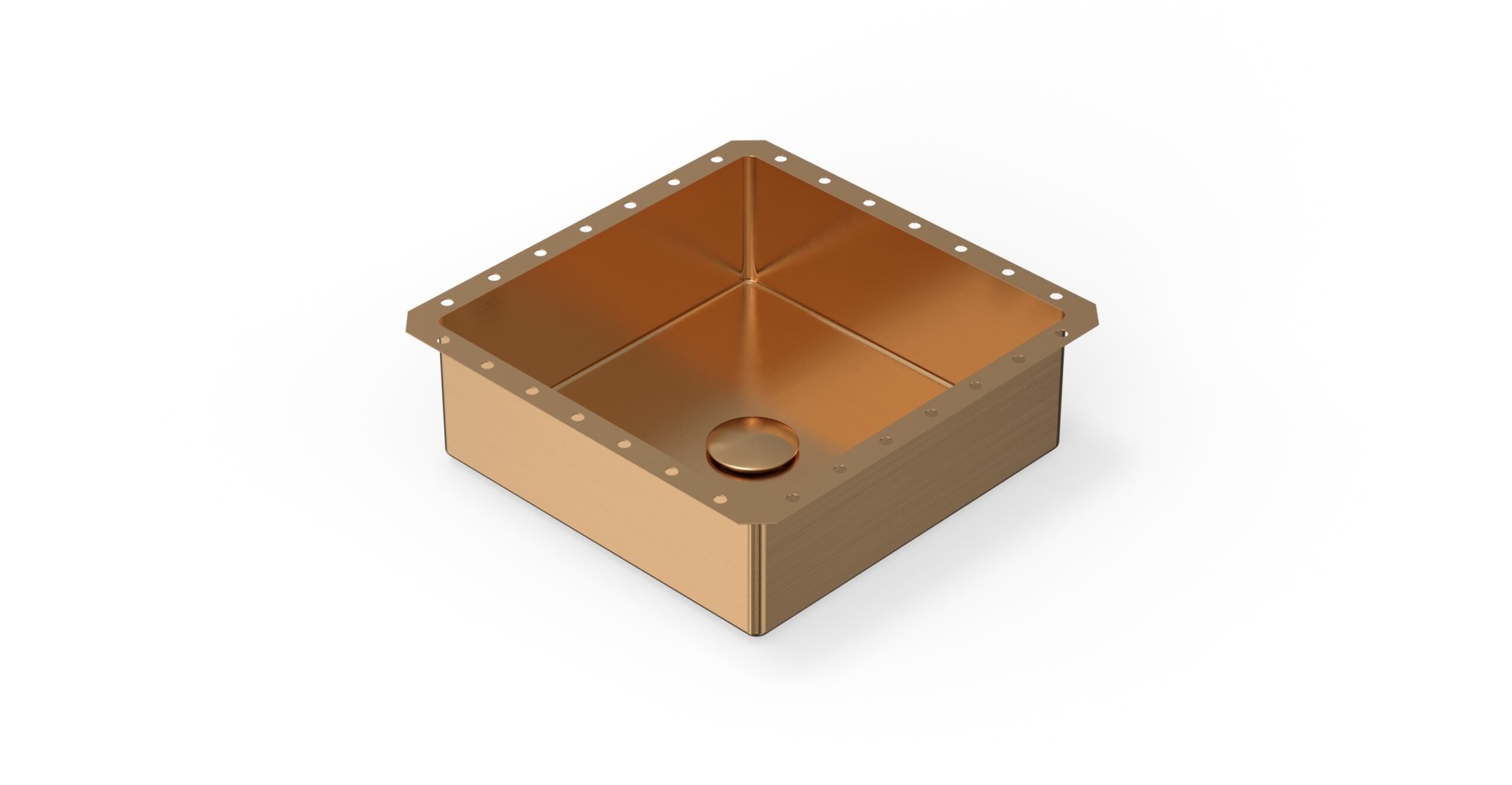 Badeloft ES-UB-02 brushed rose gold stainless steel sink, product view 2
