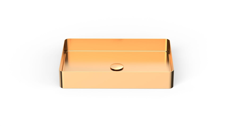 Badeloft ES-WB-600 brushed rose gold stainless steel sink, product view