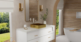 Badeloft ES-WB-400 brushed gold stainless steel sink, lifestyle view 5