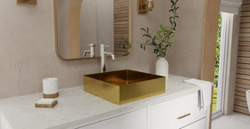 Badeloft ES-WB-400 brushed gold stainless steel sink, lifestyle view 3