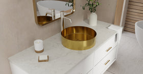 Badeloft ES-WB-01 brushed gold stainless steel sink, lifestyle view 4