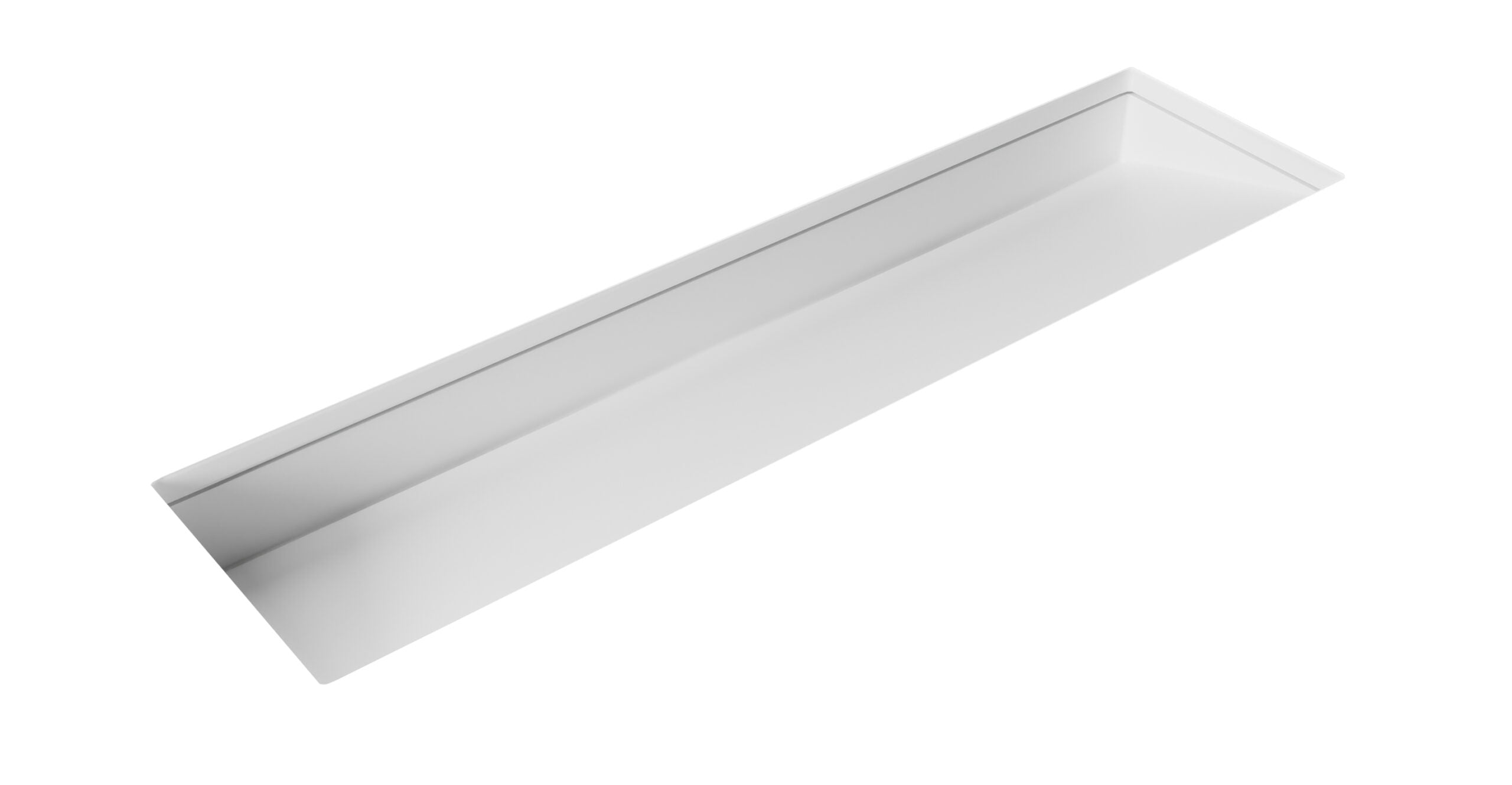 Badeloft UB-04-XXL undermount ramp sink, top view