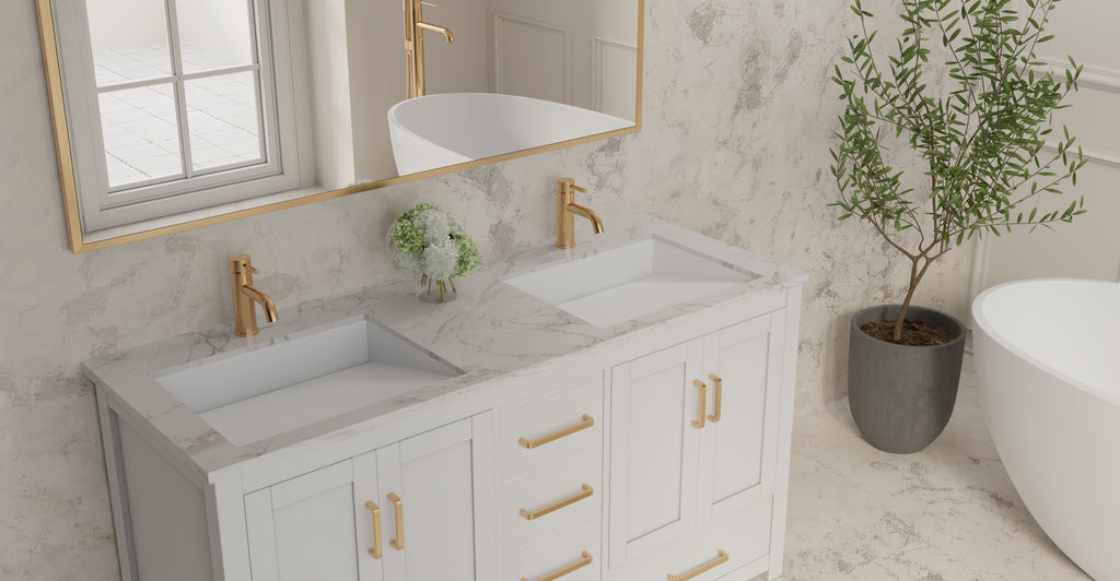 Badeloft UB-04-M glossy white undermount ramp sink, lifestyle view 6