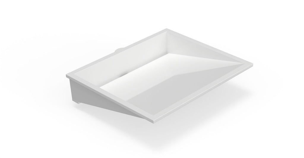 Badeloft UB-04-M glossy white undermount ramp sink, product view