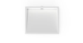 Badeloft UB-04-M glossy white undermount ramp sink, product view 2