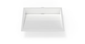 Badeloft UB-04-M glossy white undermount ramp sink, silo view 2