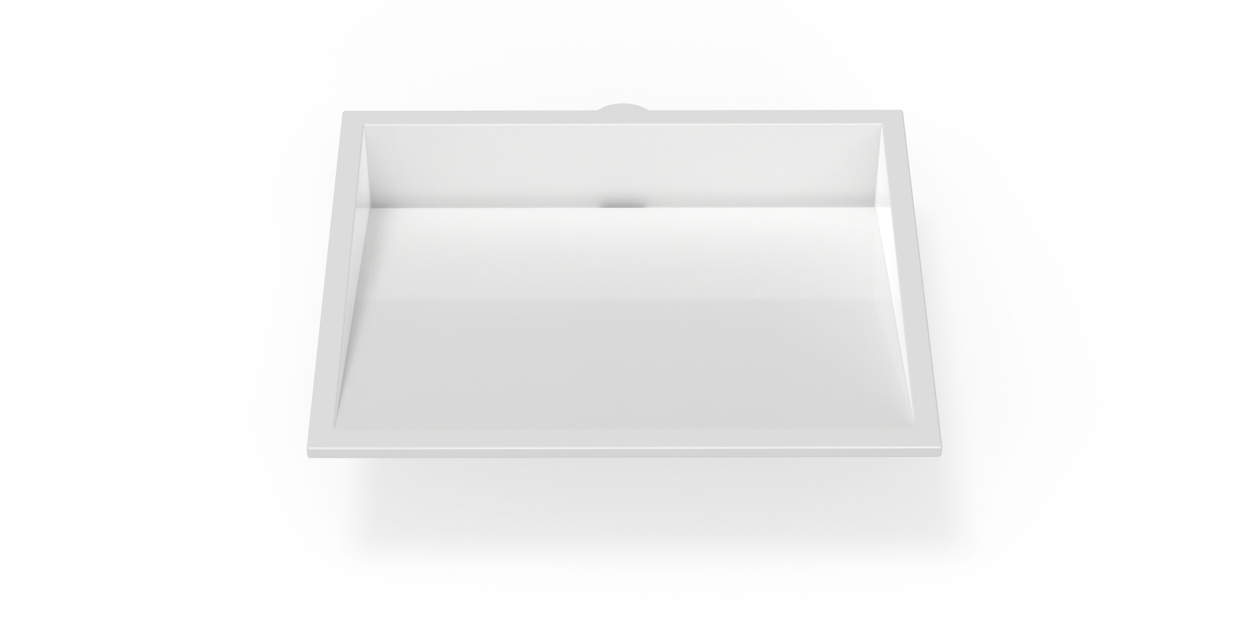 Badeloft UB-04-M glossy white undermount ramp sink, silo view 2