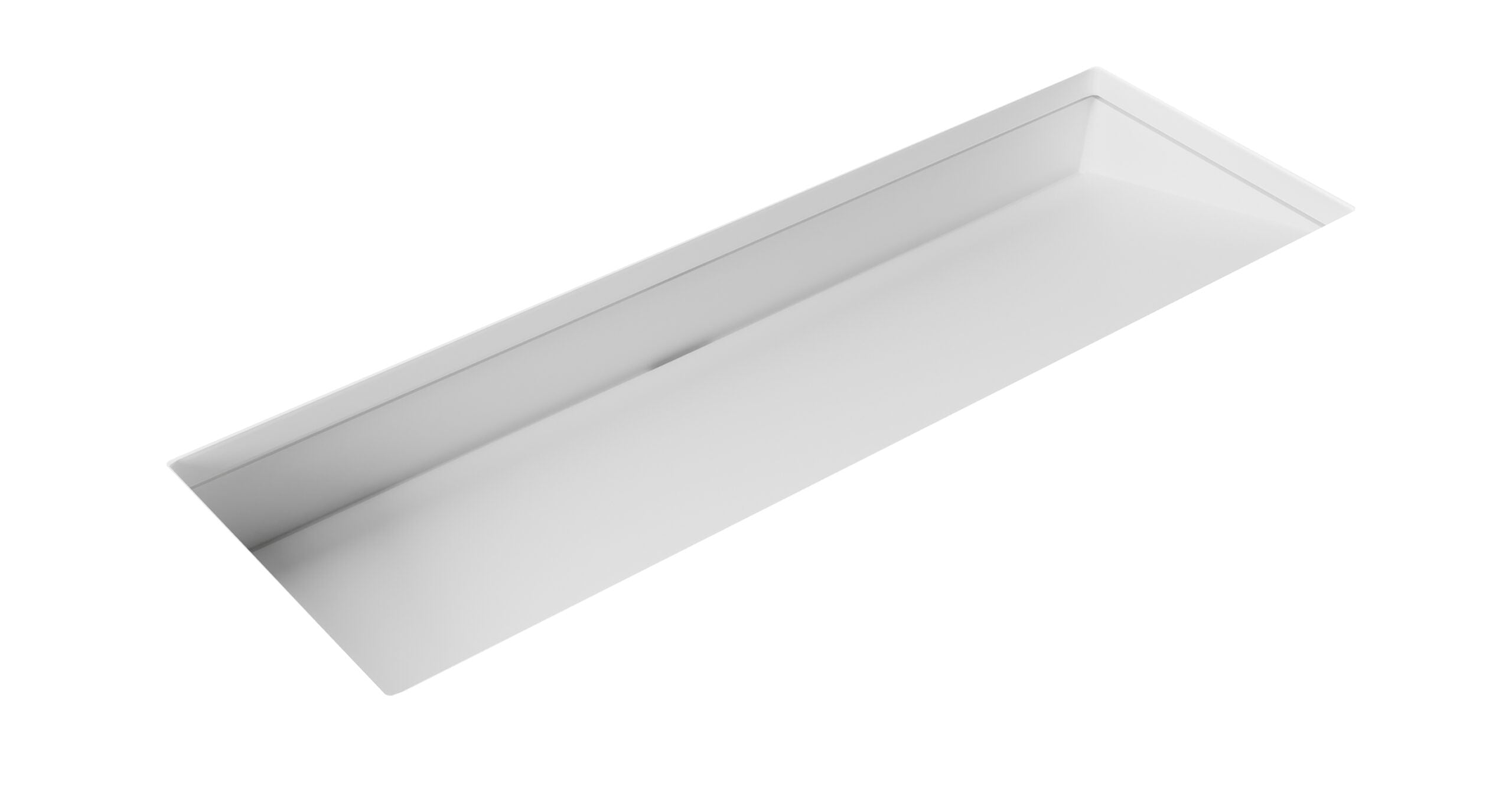 Badeloft UB-04-XL undermount ramp sink, top view