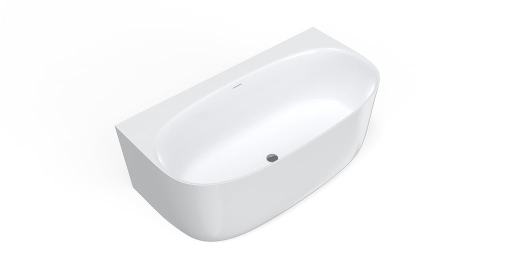 Badeloft BW-11 glossy white freestanding bathtub, silo view 3