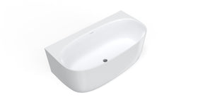 Badeloft BW-11 glossy white freestanding bathtub, silo view 3