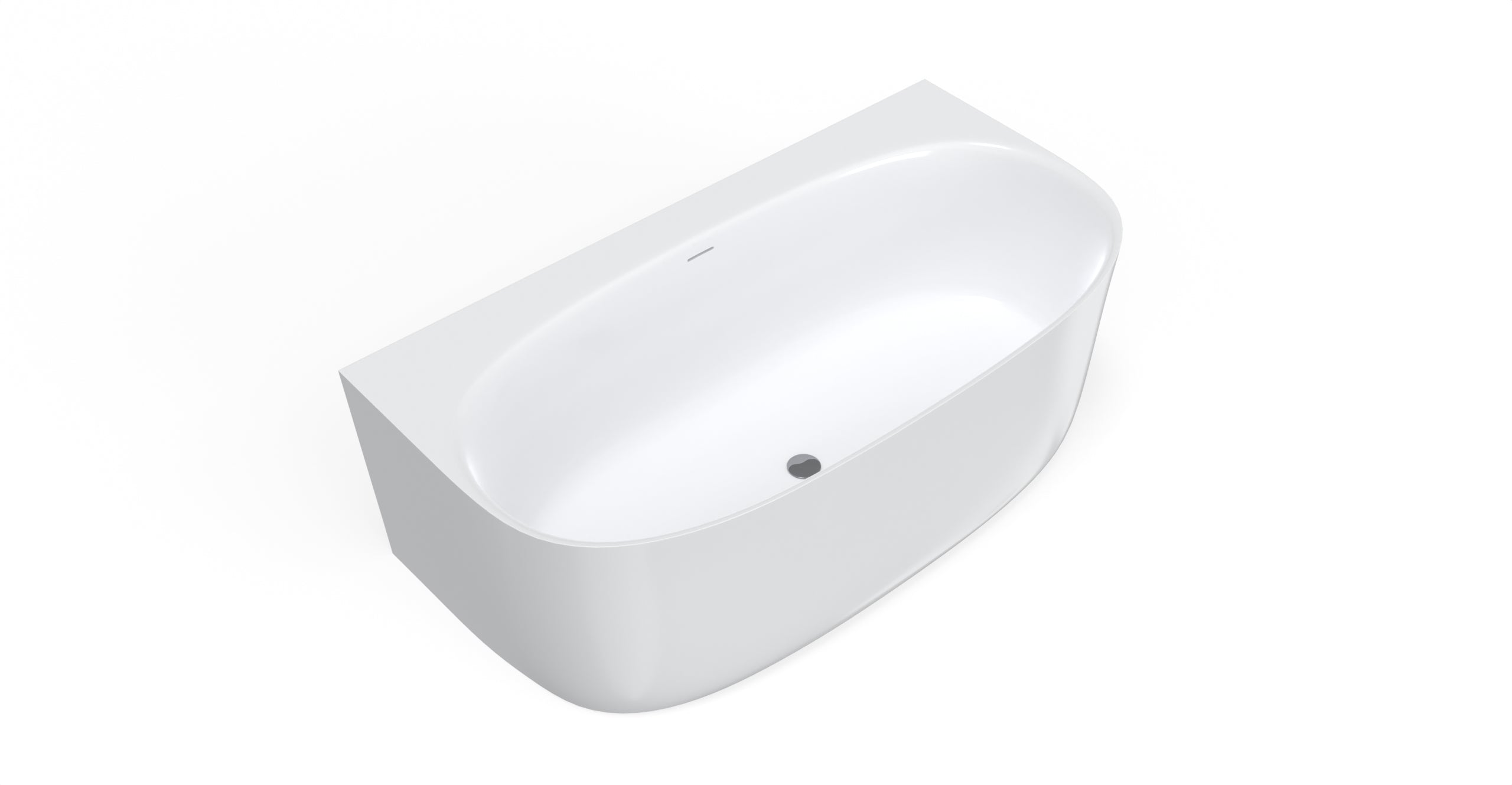 Badeloft BW-11 glossy white freestanding bathtub, silo view 3
