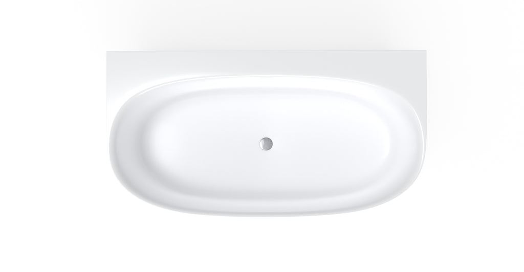 Badeloft BW-11 glossy white freestanding bathtub, silo view 4