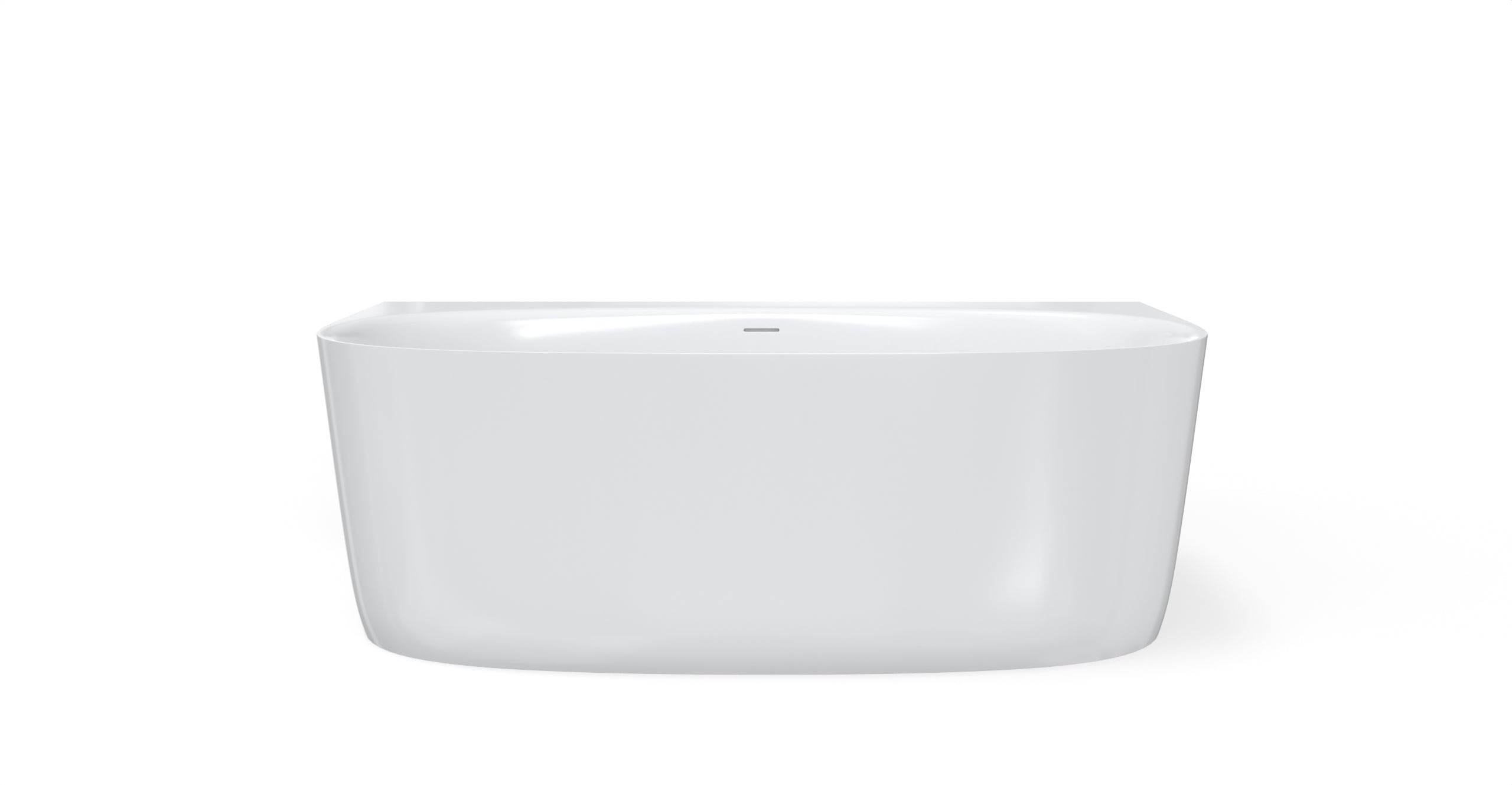 Badeloft BW-11 glossy white freestanding bathtub, silo view 2