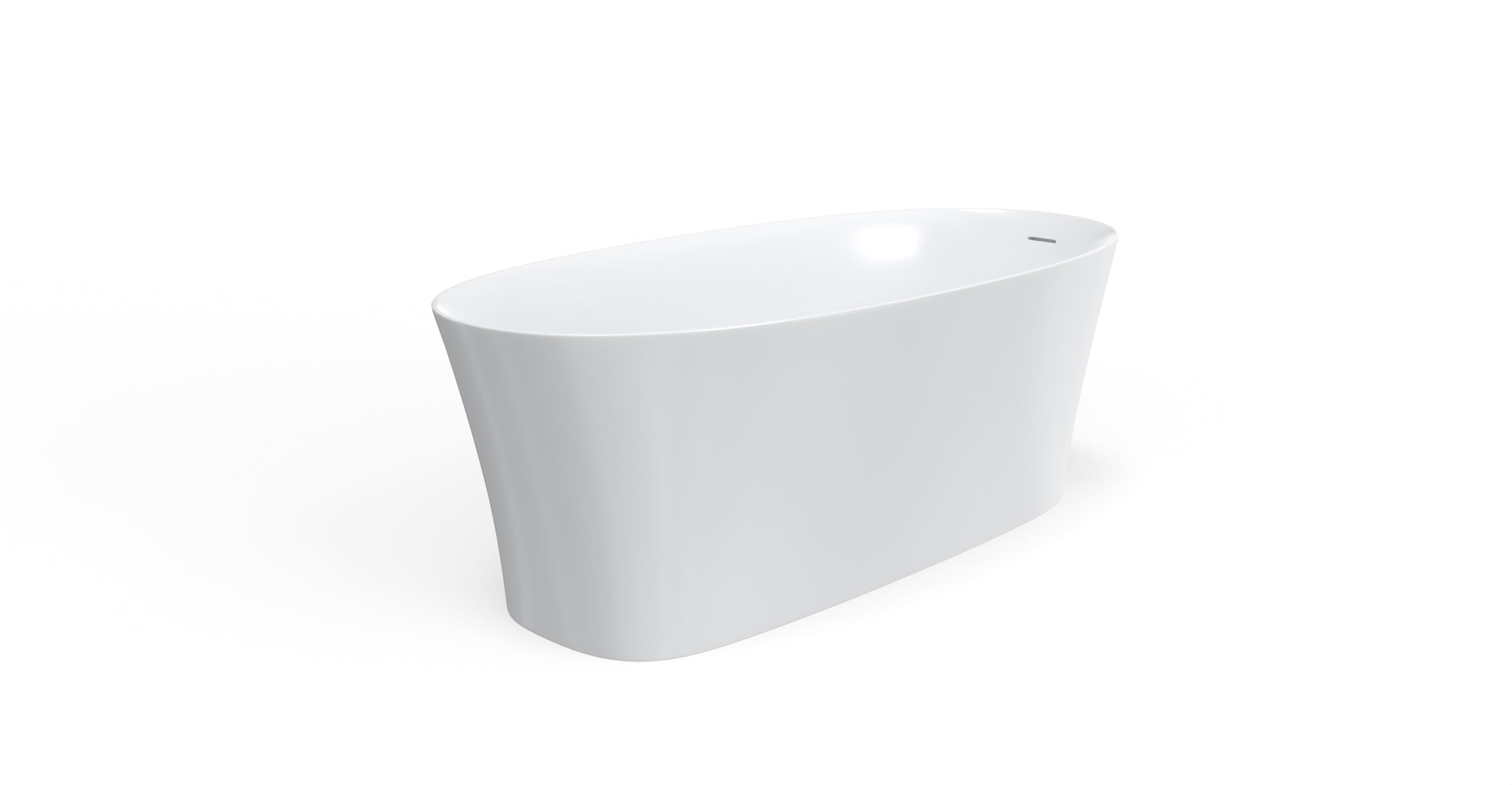 Badeloft BW-12 glossy white freestanding bathtub, silo view 1