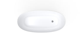 Badeloft BW-12 glossy white freestanding bathtub, silo view 4