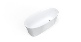 Badeloft BW-12 glossy white freestanding bathtub, silo view 3