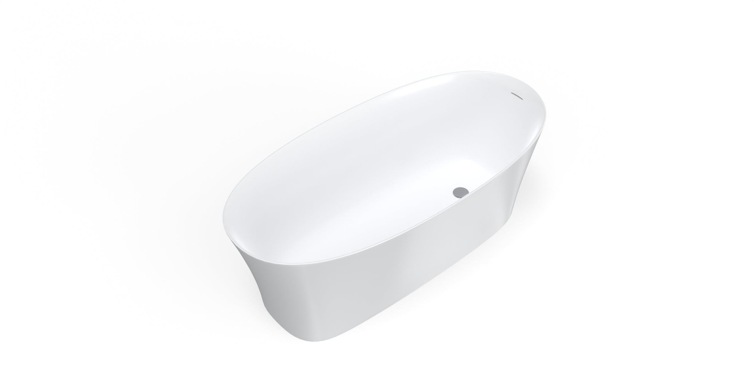 Badeloft BW-12 glossy white freestanding bathtub, silo view 3