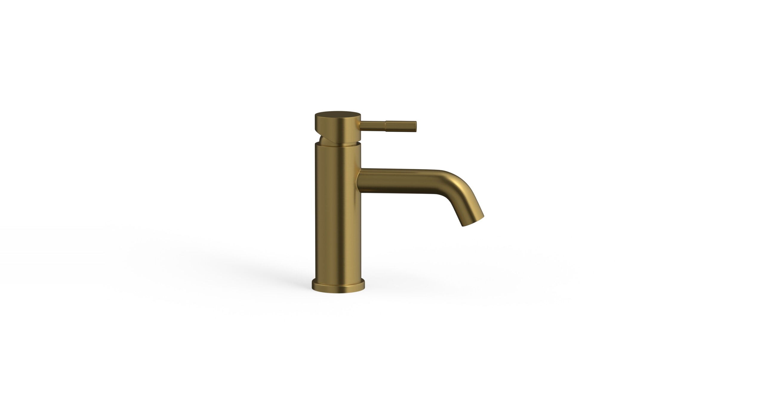 Badeloft WAT-01-L gold sink faucet, angled view