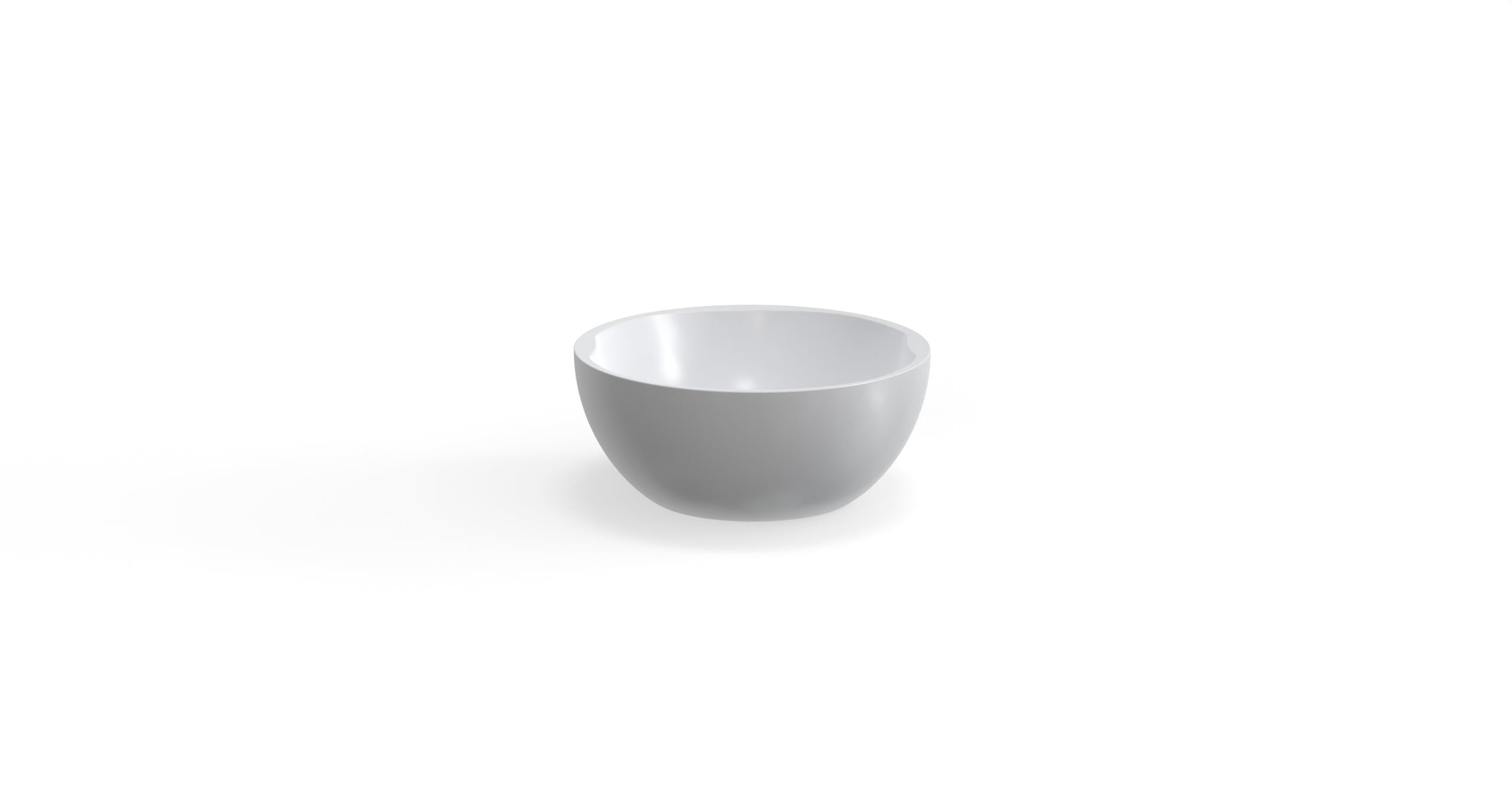 Badeloft WB-04 glossy white countertop sink, silo view 1
