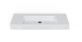 Badeloft WT-03 glossy white wall mounted sink, silo view 2