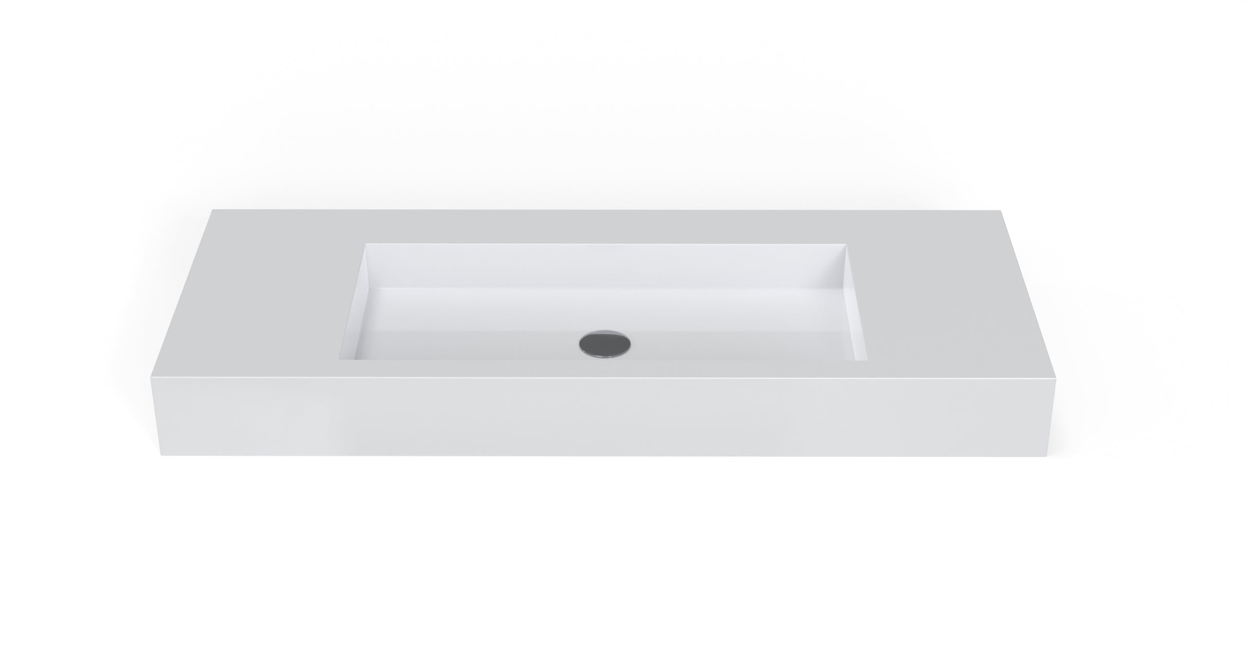 Badeloft WT-03 glossy white wall mounted sink, silo view 2