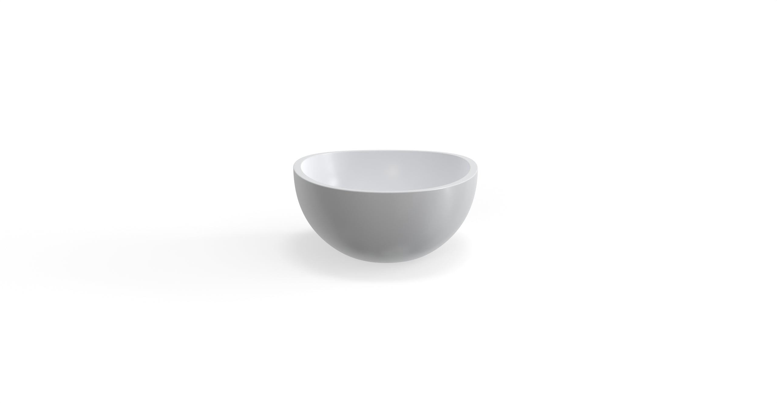Badeloft WB-01 glossy white countertop sink, silo view 1