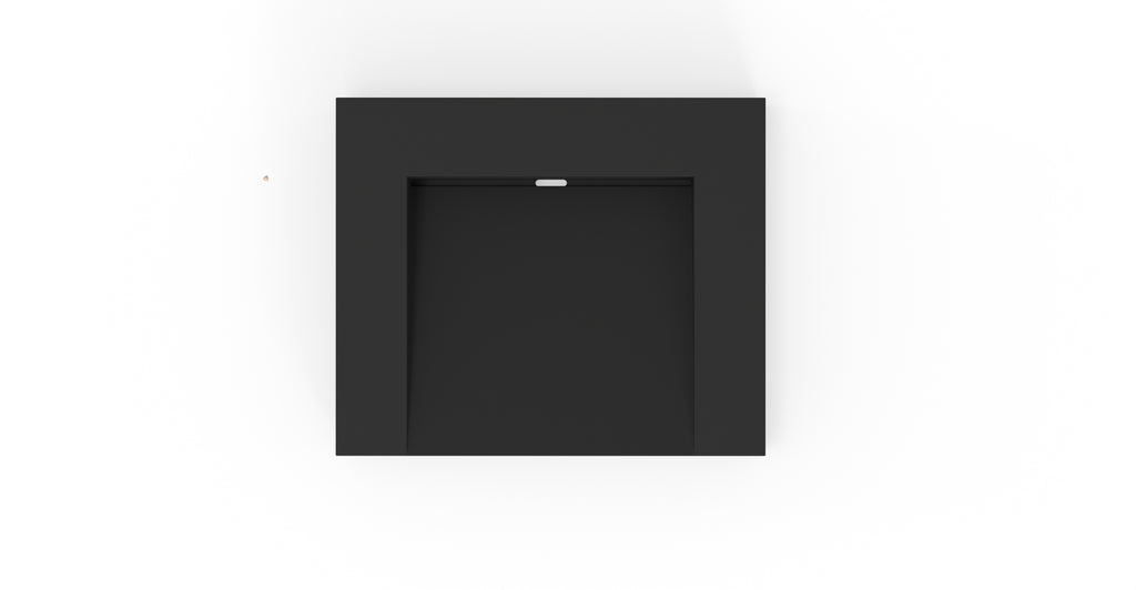 Badeloft WT-04-E-BLK matte black wall mounted sink, top view