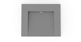 Badeloft WT-04-E-GRY matte grey wall mounted sink, top view