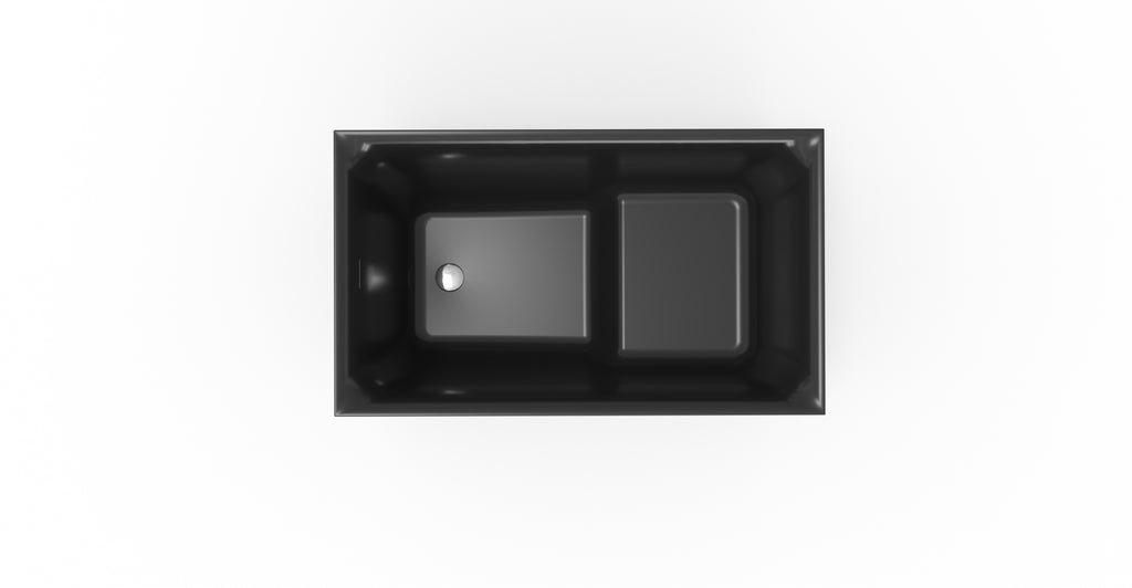 Badeloft BW-06-S-BLK glossy black freestanding bathtub, top view