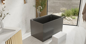 Badeloft BW-06-S-BLK glossy black freestanding bathtub, lifestyle view 5
