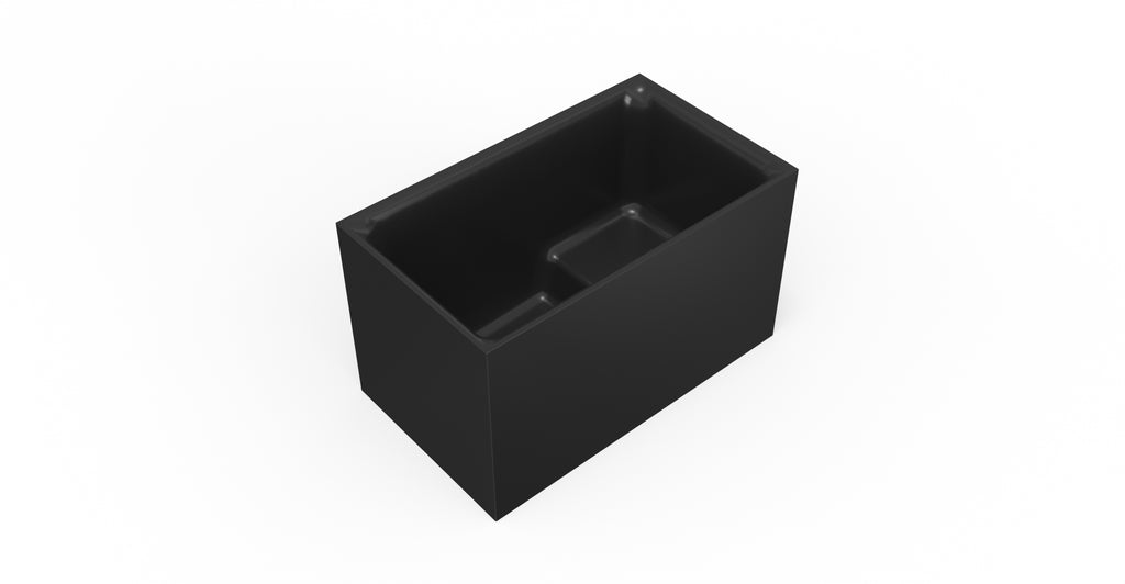 Badeloft BW-06-S-BLK glossy black freestanding bathtub, silo view 2