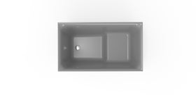 Badeloft BW-06-S-GRY glossy grey freestanding bathtub, top view