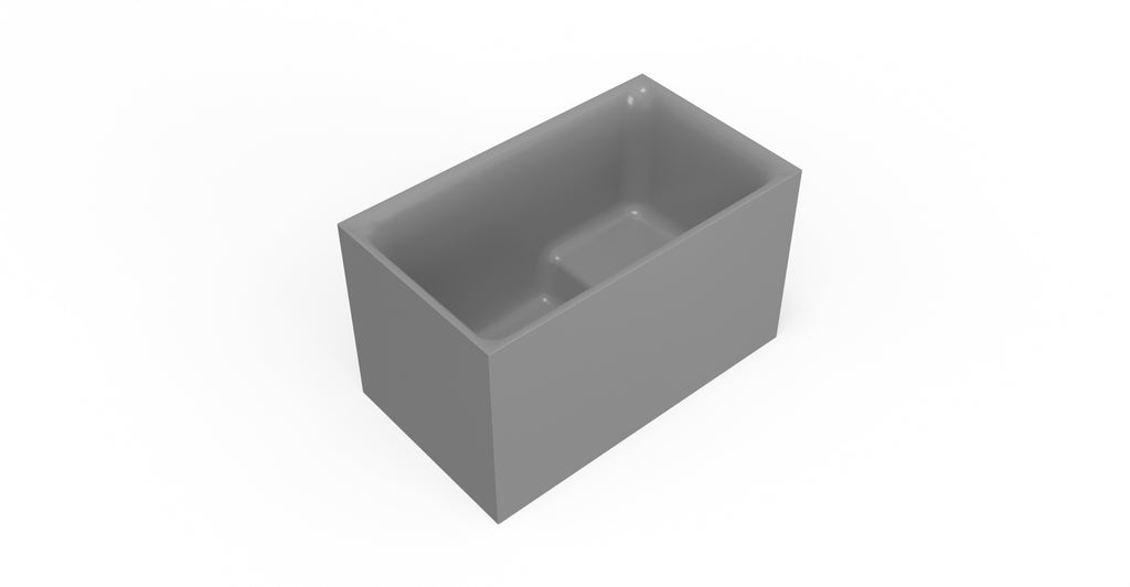 Badeloft BW-06-S-GRY glossy grey freestanding bathtub, silo view 2