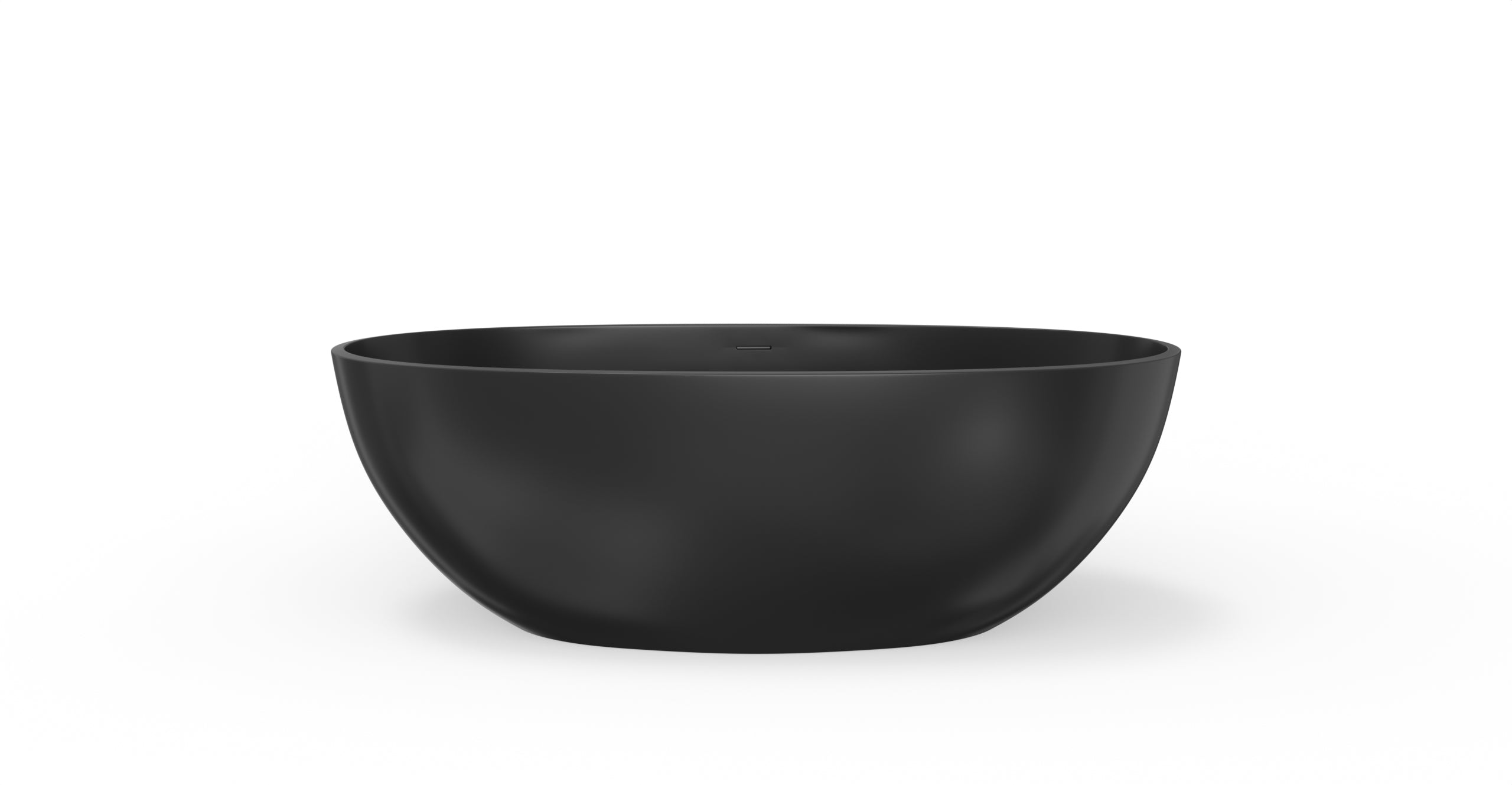 Badeloft BW-10-L-BLK glossy black freestanding bathtub, front view