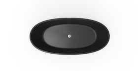 Badeloft BW-10-L-BLK glossy black freestanding bathtub, top view