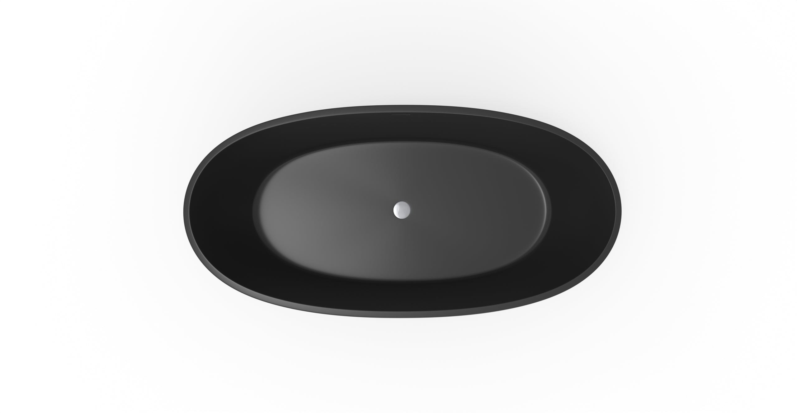 Badeloft BW-10-M-BLK glossy black freestanding bathtub, top view