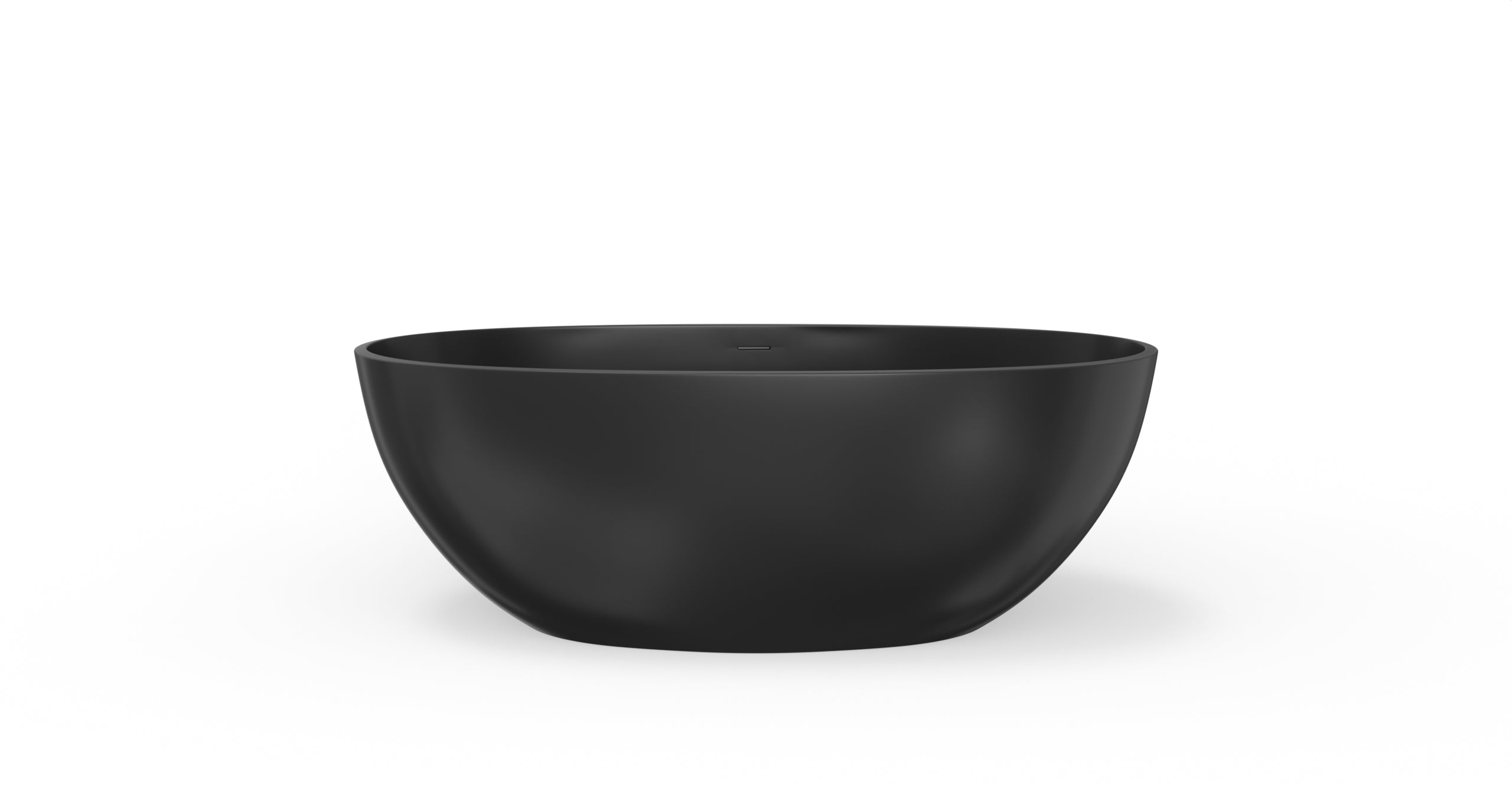 Badeloft BW-10-M-BLK glossy black freestanding bathtub, front view