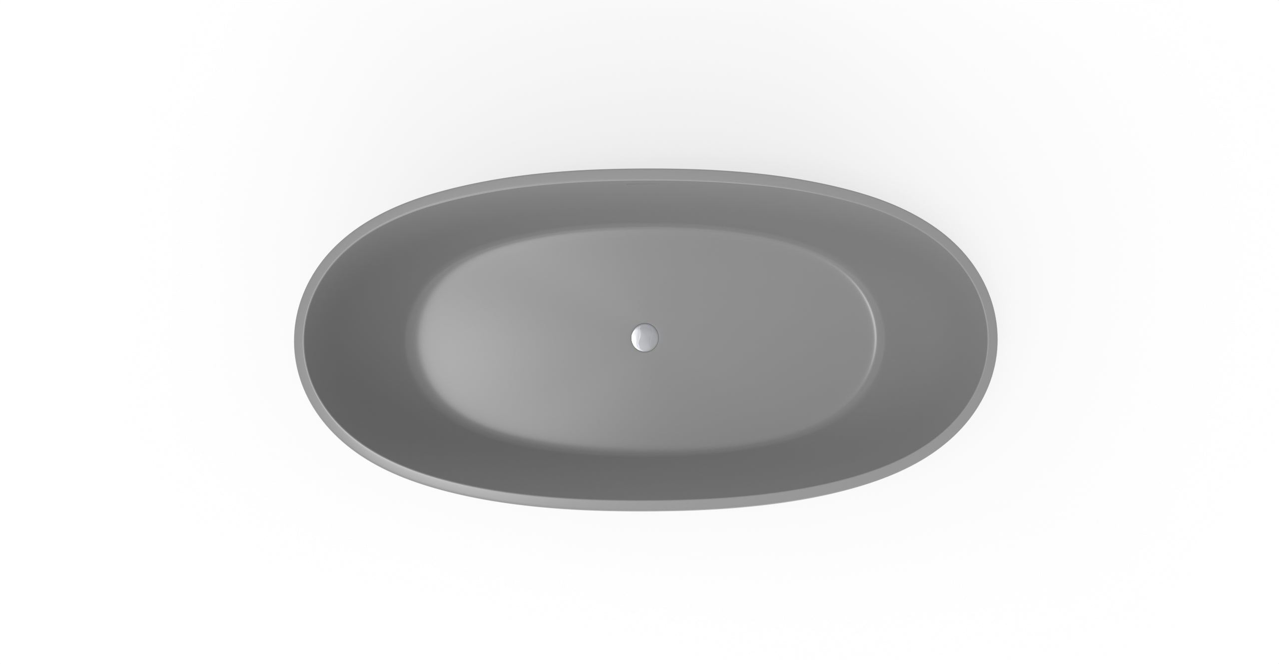 Badeloft BW-10-M-GRY glossy grey freestanding bathtub, top view