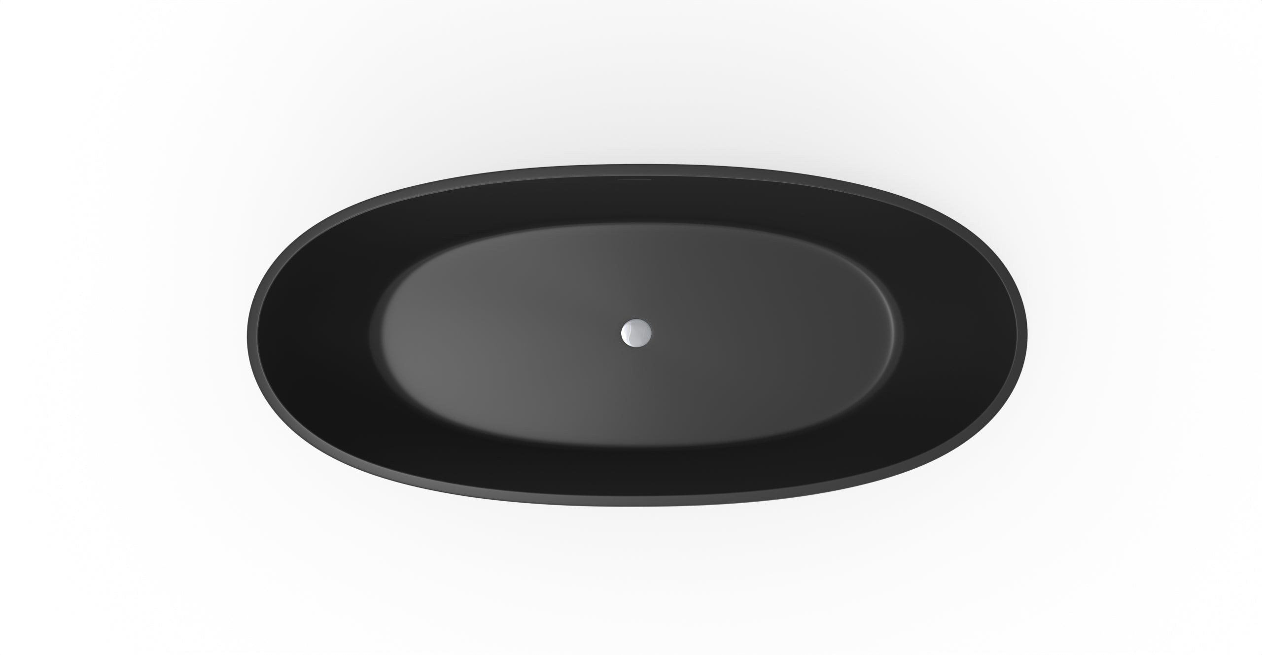 Badeloft BW-10-XL-BLK glossy black freestanding bathtub, top view