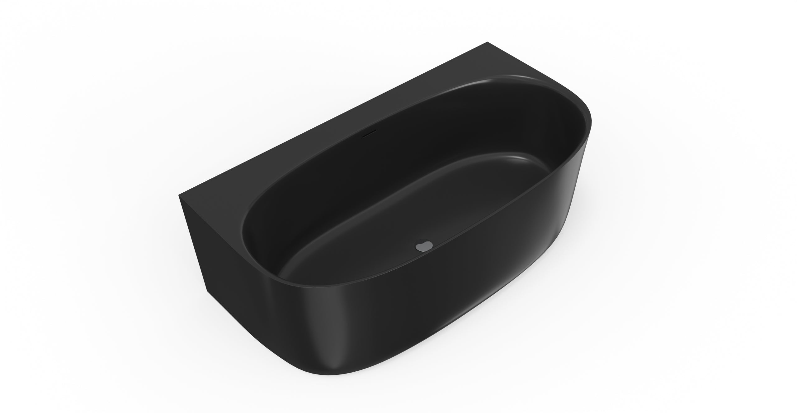 Badeloft BW-11-BLK glossy black freestanding bathtub, silo view 1
