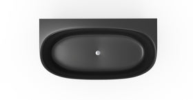 Badeloft BW-11-BLK glossy black freestanding bathtub, top view