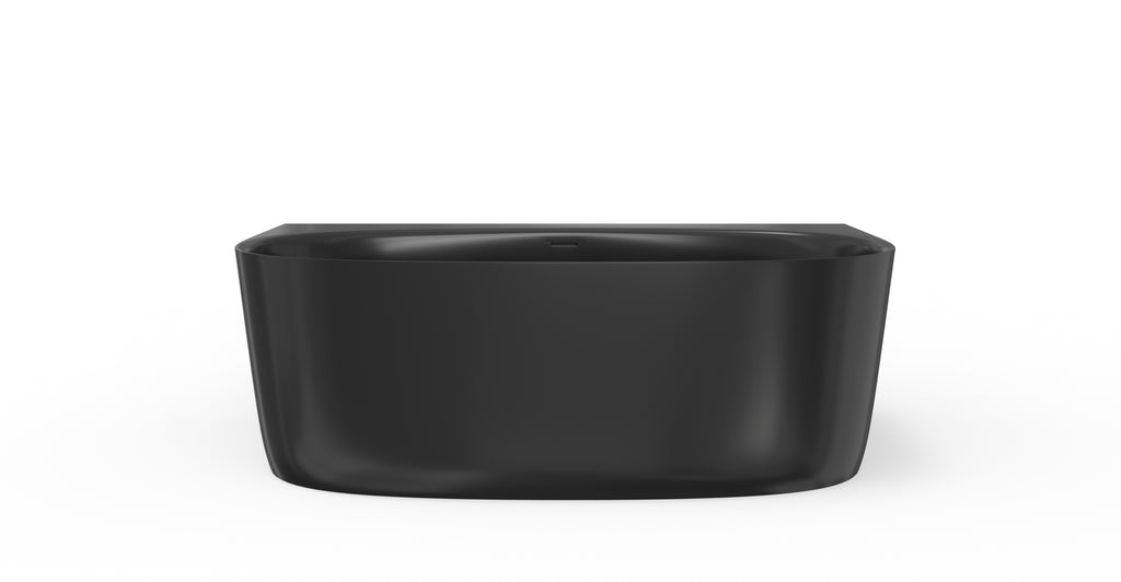 Badeloft BW-11-BLK glossy black freestanding bathtub, front view