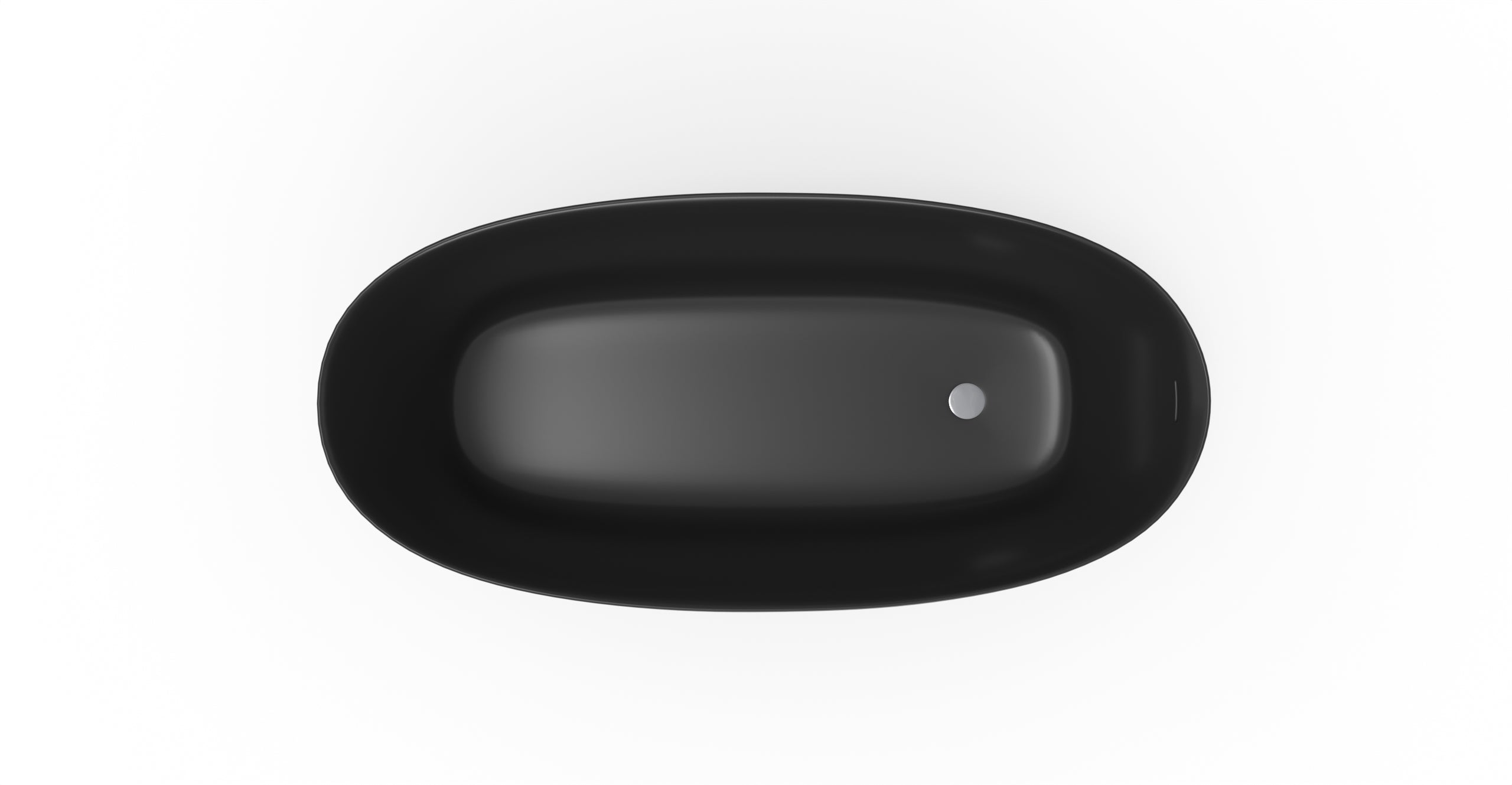 Badeloft BW-12-BLK glossy black freestanding bathtub, top view