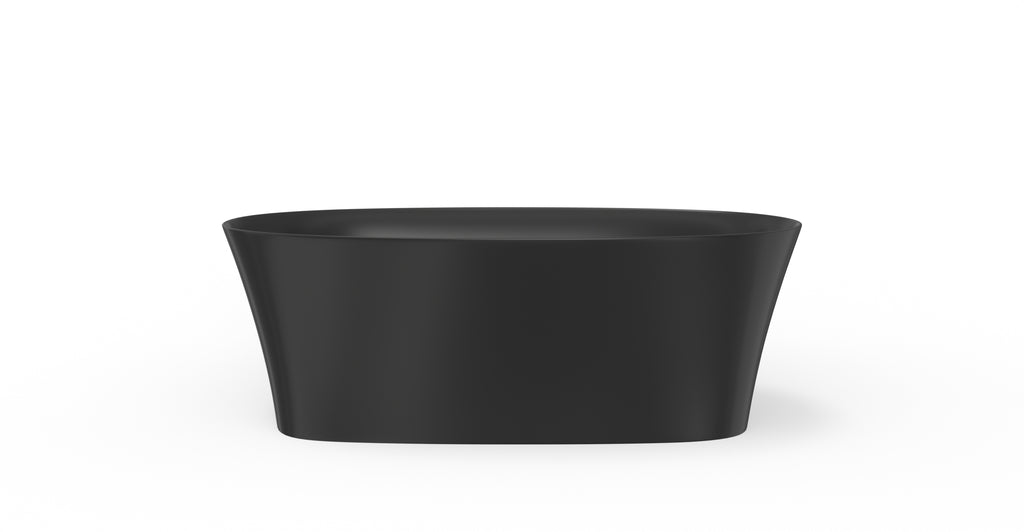 Badeloft BW-12-BLK glossy black freestanding bathtub, front view