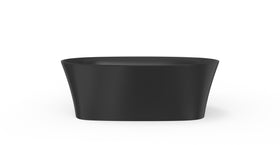 Badeloft BW-12-BLK glossy black freestanding bathtub, front view