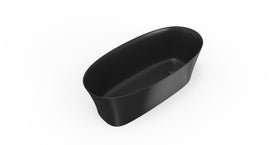 Badeloft BW-12-BLK glossy black freestanding bathtub, silo view 1